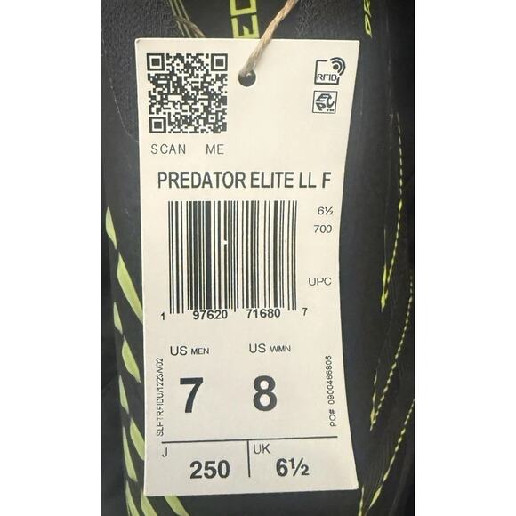 Adidas Predator Elite Laceless FG Core Black Carbon JI1078 Sz: Men’s 7~Wmn’s 8 main image 9